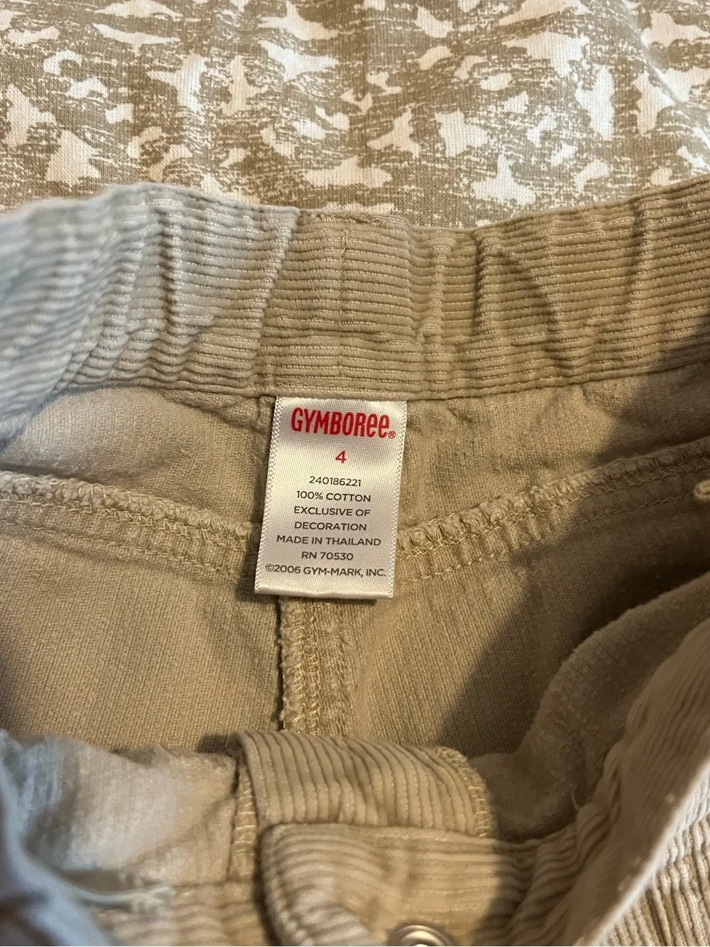 Gymboree corduroy tan